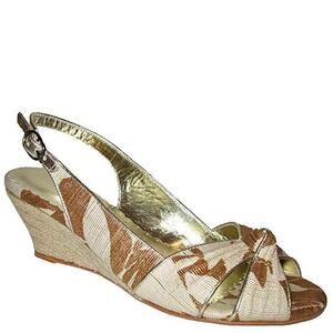 rafe NEW YORK Rachel Women's Leaf Print Slingback Wedge Sandal Shoe US 6 / EU 36